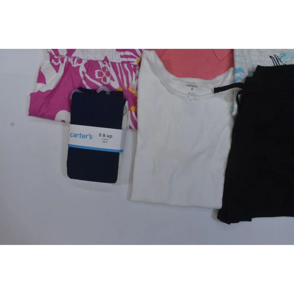 Carters Bulk Lot Of 7 Girls Size Medium 8 Mixed Season Tops Bottoms Dresses